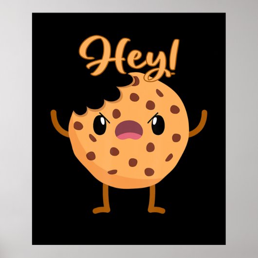 Funny Chocolate Chip Cookie Ein Biss aus dem Haus  Poster (Vorne)