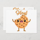 Funny Chocolate Chip Cookie Ein Biss aus Mad genom Ankündigungspostkarte (Vorne/Hinten)