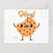 Funny Chocolate Chip Cookie Ein Biss aus Mad genom Ankündigungspostkarte (Rückseite)