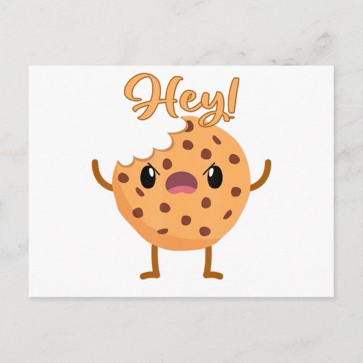 Funny Chocolate Chip Cookie Ein Biss aus Mad genom Ankündigungspostkarte (Vorderseite)