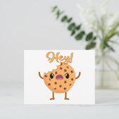 Funny Chocolate Chip Cookie Ein Biss aus Mad genom Ankündigungspostkarte (Stehend Vorderseite)