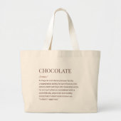 Funny Chocolate Dictionary Definition Cacao Lover Jumbo Stoffbeutel (Vorne)