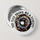 Funny Chocolate Donut Doughnut Button (Vorne & Hinten)