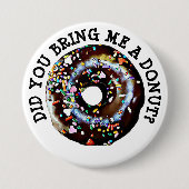 Funny Chocolate Donut Doughnut Button (Vorderseite)