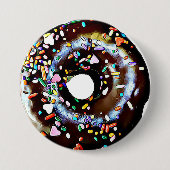 Funny Chocolate Donut Doughnut Button (Vorderseite)