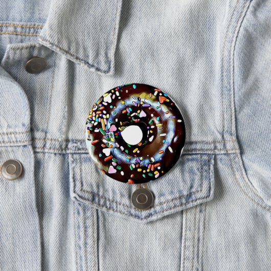 Funny Chocolate Donut Doughnut Button (Beispiel)