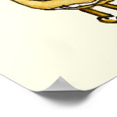 Funny Chocolate Eclair Quirky Cake Cartoon Art Poster (Ecke)