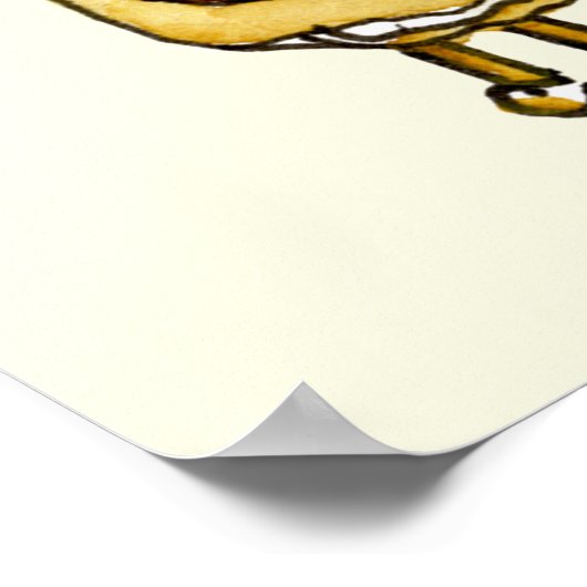 Funny Chocolate Eclair Quirky Cake Cartoon Art Poster (Ecke)