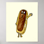 Funny Chocolate Eclair Quirky Cake Cartoon Art Poster (Vorne)