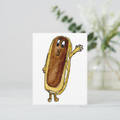 Funny Chocolate Eclair Quirky Cake Cartoon Art Postkarte (Stehend Vorderseite)