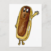 Funny Chocolate Eclair Quirky Cake Cartoon Art Postkarte (Vorderseite)