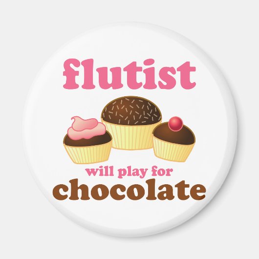 Funny Chocolate Flute Magnet (Vorne)