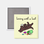 Funny Chocolate Labrador Cartoon Illustration Magnet (Vorderseite/Rückseite)