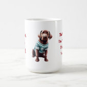 Funny Chocolate Labrador im Weihnachtskraut Kaffeetasse (Mittel)