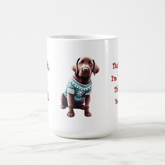 Funny Chocolate Labrador im Weihnachtskraut Kaffeetasse (Mittel)