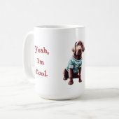 Funny Chocolate Labrador im Weihnachtskraut Kaffeetasse (Vorderseite Links)