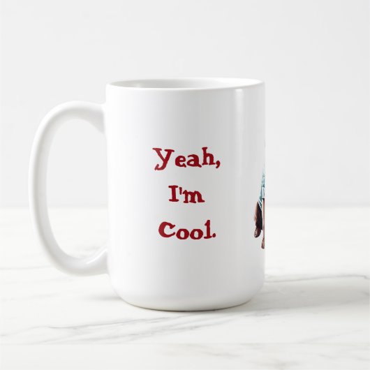 Funny Chocolate Labrador im Weihnachtskraut Kaffeetasse (Links)