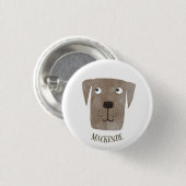 Funny Chocolate Labrador Retriever Dog Individuell Button (Vorne & Hinten)