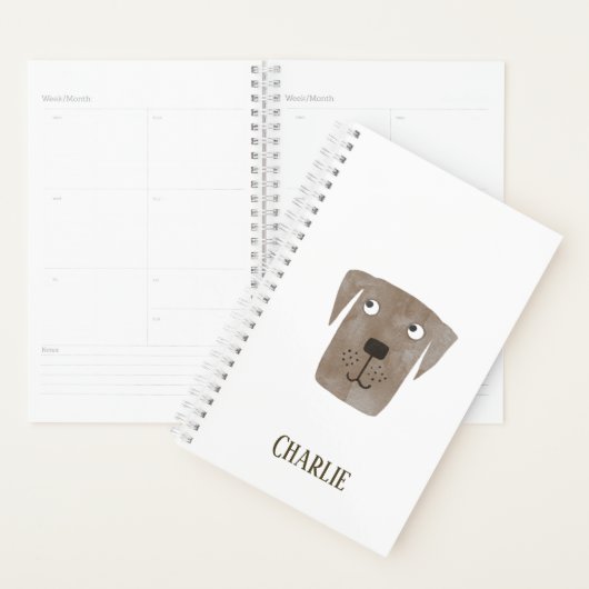 Funny Chocolate Labrador Retriever Dog Individuell Planer (Anzeige)