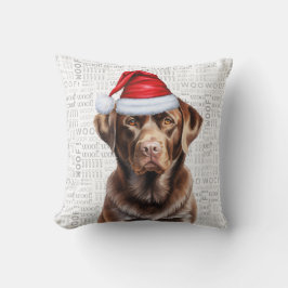 Funny Chocolate Labrador Retriever Dog Weihnachten Kissen