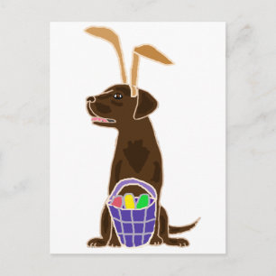 Funny Chocolate Labrador Retriever Easter Art Feiertagspostkarte