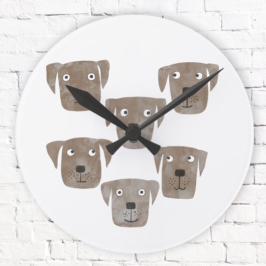 Funny Chocolate Labrador Retriever Hunde Runde Wanduhr
