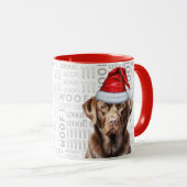 Funny Chocolate Labrador Retriever Weihnachten Tasse (VorderseiteRechts)