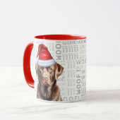 Funny Chocolate Labrador Retriever Weihnachten Tasse (Vorderseite Links)