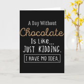 Funny Chocolate Lovers Cute Gift Shirt Karte (Gelbe Blume)