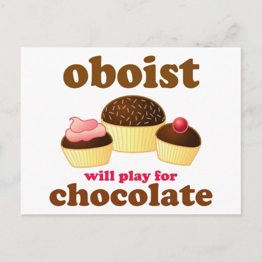 Funny Chocolate Oboe Postcard Postkarte (Vorderseite)