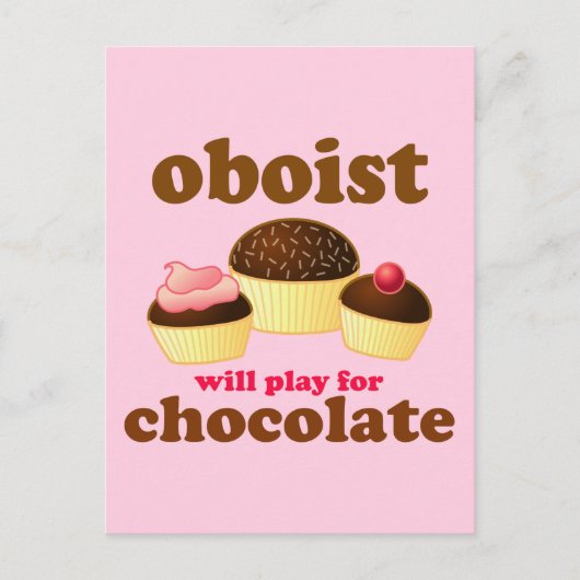 Funny Chocolate Oboe Postcard Postkarte (Vorderseite)