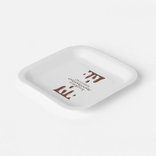 Funny Chocolate Pappteller (Gewinkelt)