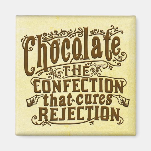 Funny Chocolate Writer Rejection Cure Magnet (Vorne)