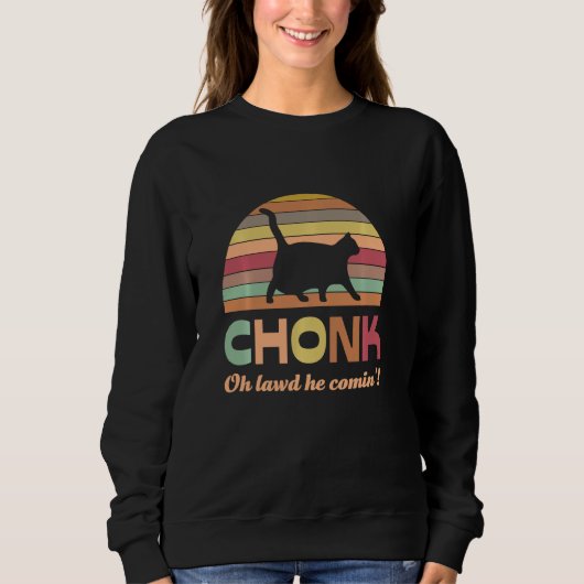 Funny Chonk Scale Cat Meme Memes Frauen und Männer Sweatshirt (Vorderseite)
