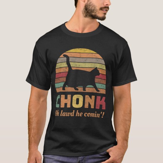 Funny Chonk Scale Cat Meme T-Shirt (Vorderseite)