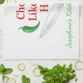 Funny Chop It Like Its Hot Personalized Chef Trend Geschirrtuch (Gefaltet)
