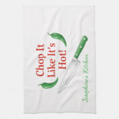 Funny Chop It Like Its Hot Personalized Chef Trend Geschirrtuch (Vertikal)