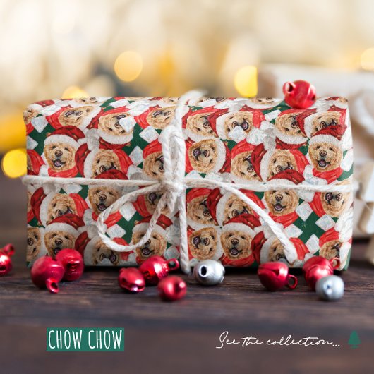 Funny Chow Chow Weihnachtsmuster Geschenkpapier