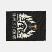Funny Christian Christmas Jesus Oh Come Let Us Ado Fleecedecke (Vorderseite (Horizontal))