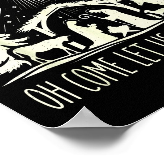 Funny Christian Christmas Jesus Oh Come Let Us Ado Poster (Ecke)