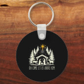 Funny Christian Christmas Jesus Oh Come Let Us Ado Schlüsselanhänger (Vorderseite)