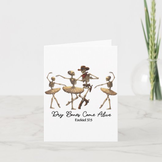 Funny Christian Halloween Ballet Cowboy Skeleton P Karte (Vorderseite)