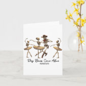 Funny Christian Halloween Ballet Cowboy Skeleton P Karte (Gelbe Blume)