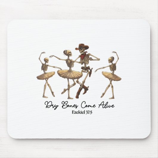 Funny Christian Halloween Ballet Cowboy Skeleton P Mousepad (Vorne)