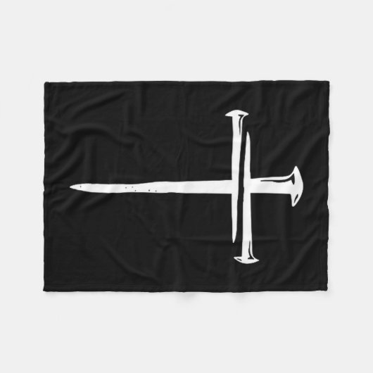 Funny Christian Jesus Crist Three Nails Cross  Fleecedecke (Vorderseite (Horizontal))