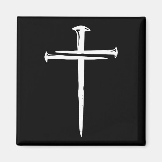Funny Christian Jesus Crist Three Nails Cross Magnet (Vorne)