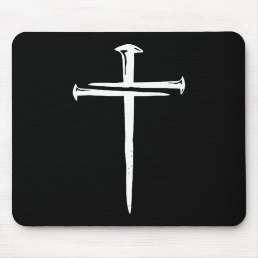 Funny Christian Jesus Crist Three Nails Cross Mousepad (Vorne)