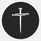 Funny Christian Jesus Crist Three Nails Cross Runder Aufkleber (Vorderseite)