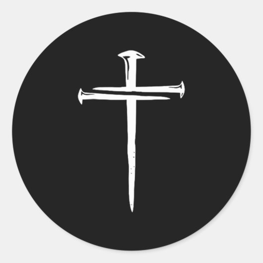 Funny Christian Jesus Crist Three Nails Cross Runder Aufkleber (Vorderseite)