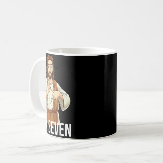 Funny Christian Jesus Six Seven 67 Faith Humor Chr Kaffeetasse (Vorderseite Links)